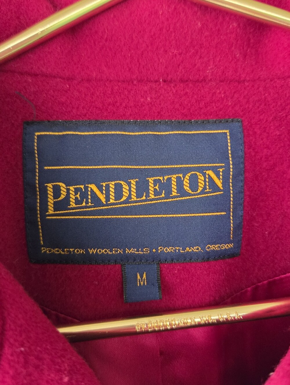 Pendleton Red 100% Wool Coat Medium Classic Relaxed Fit - Picture 3 of 9